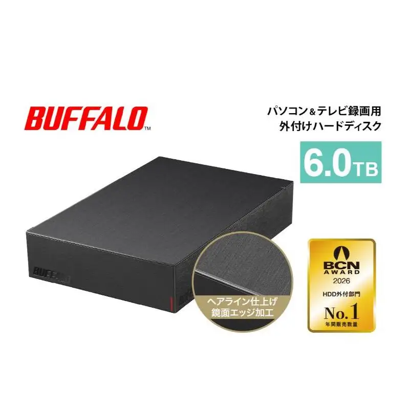 BUFFALO 外付けハードディスク 6TB 外付け HDD 録画用外付けHDD 録画用 家電