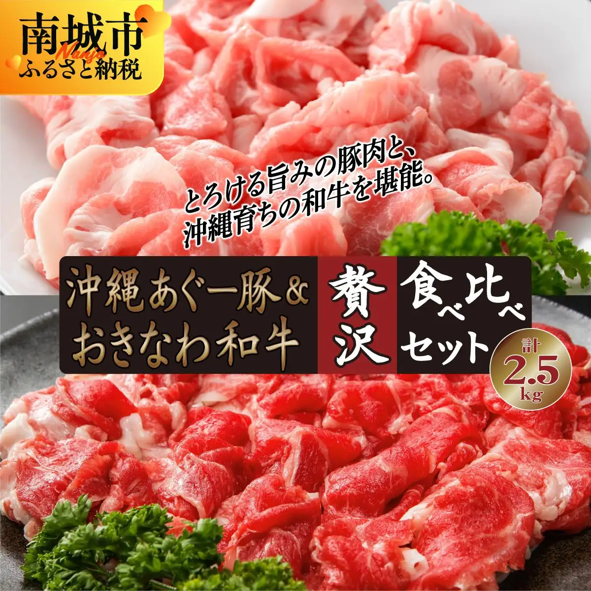 沖縄あぐー豚＆おきなわ和牛の贅沢食べ比べセット（2.5kg）   