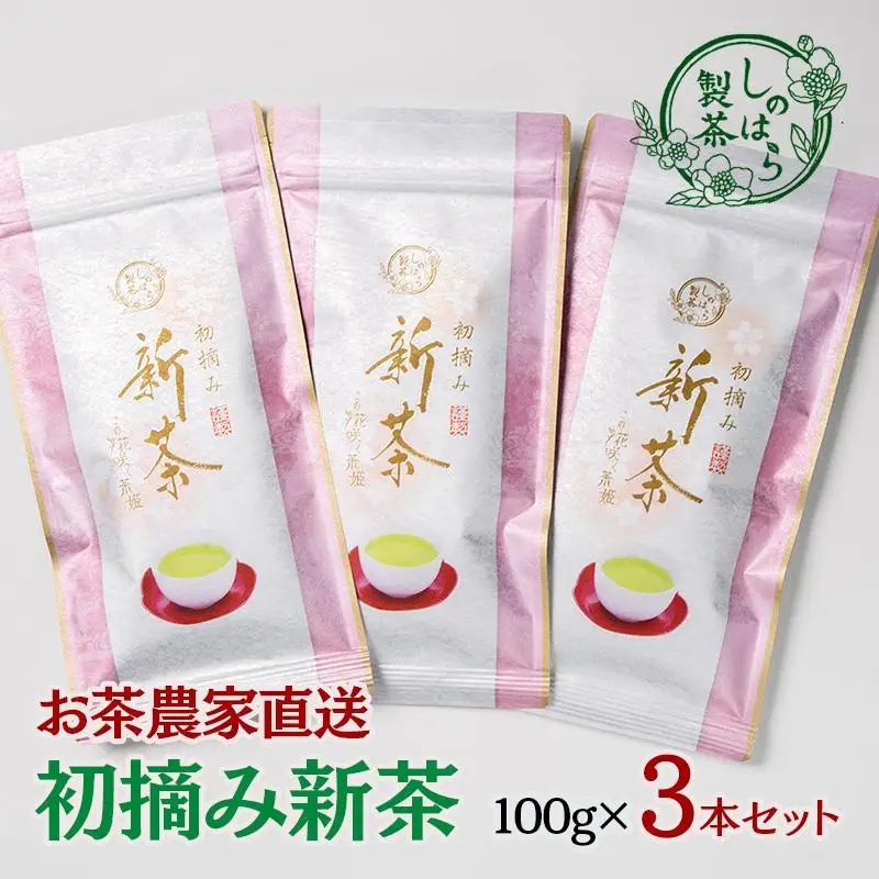【先行予約】新茶 お茶農家直送 初摘み緑茶３本セット【しのはら製茶】＜39-1a＞