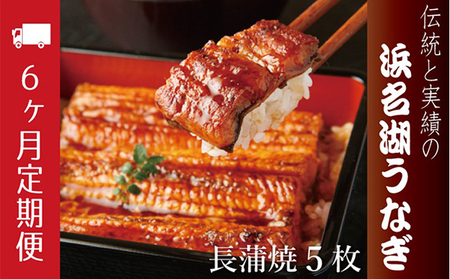 うなぎ 定期便 6ヶ月 浜名湖 国産 長蒲焼 約120g× 5尾 小分け うなぎ蒲焼 浜名湖うなぎ 惣菜 おかず 土用の丑の日 丑の日 冷蔵配送 浜松 定期 6回 配送不可：離島
