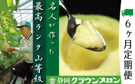 クラウンメロン　名人×1玉【6ヶ月定期便】【配送不可：離島】 果物類 メロン青肉 