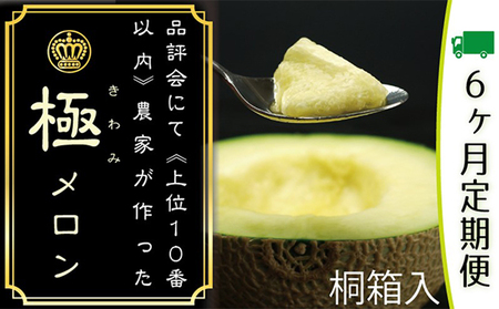 クラウンメロン　極み×1玉　桐箱【６ヶ月定期便】【配送不可：離島】 果物類 メロン青肉 
