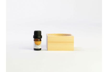 22-12 KAGYA JAPAN エッセンシャルオイル５ml【YUZU】 ＆ KAGYA JAPAN オリジナル ヒノキのディフューザー