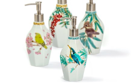 九谷焼ソープディスペンサー（8角） a05 雑貨 日用品 工芸品 バス用品  南天