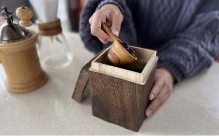 COFFEE STOCKER（コーヒーストッカー）焼桐 コーヒーストッカー キャニスター KIRIFT キリフト 総国産桐使用 天然蜜蝋仕上げ SDGs製品 工芸品 民芸品 伝統技術 インテリア  FAD-0525