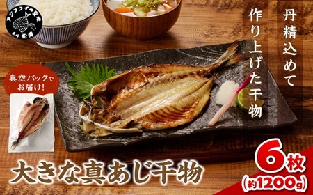 干物 大きな真あじの干物 200g×6(約1.2kg)【B1-155】