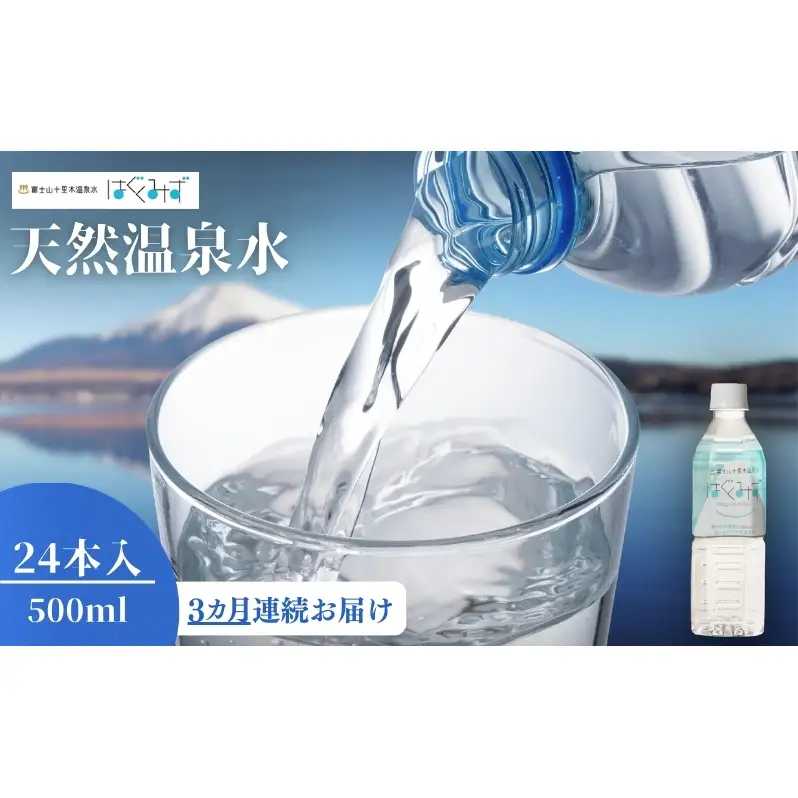 はぐくみず　500mlペットボトル24本入り 3ヶ月連続お届け 飲料類 水 ミネラルウォーター 頒布会 