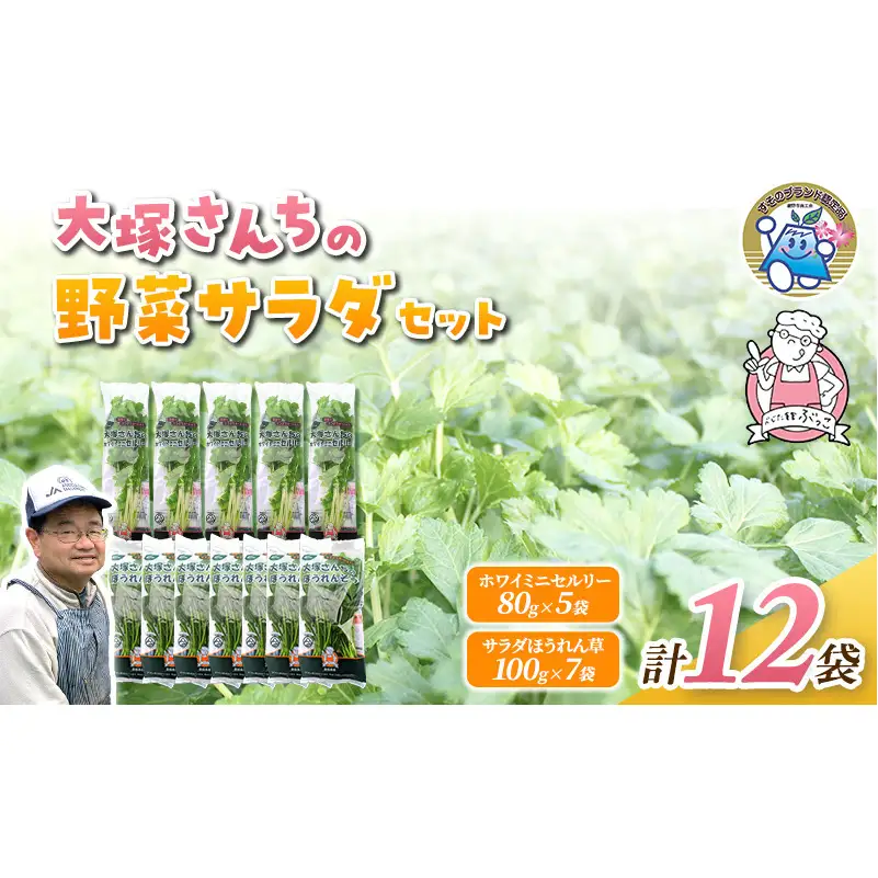 ホワイトミニセルリー 5袋 ＆ サラダほうれん草 7袋 計12袋セット 野菜 詰め合わせ セロリ ミニセロリ ほうれんそう 新鮮 産地直送 野菜セット 食べ比べ 詰合せ 業務用 大容量 まとめ買い