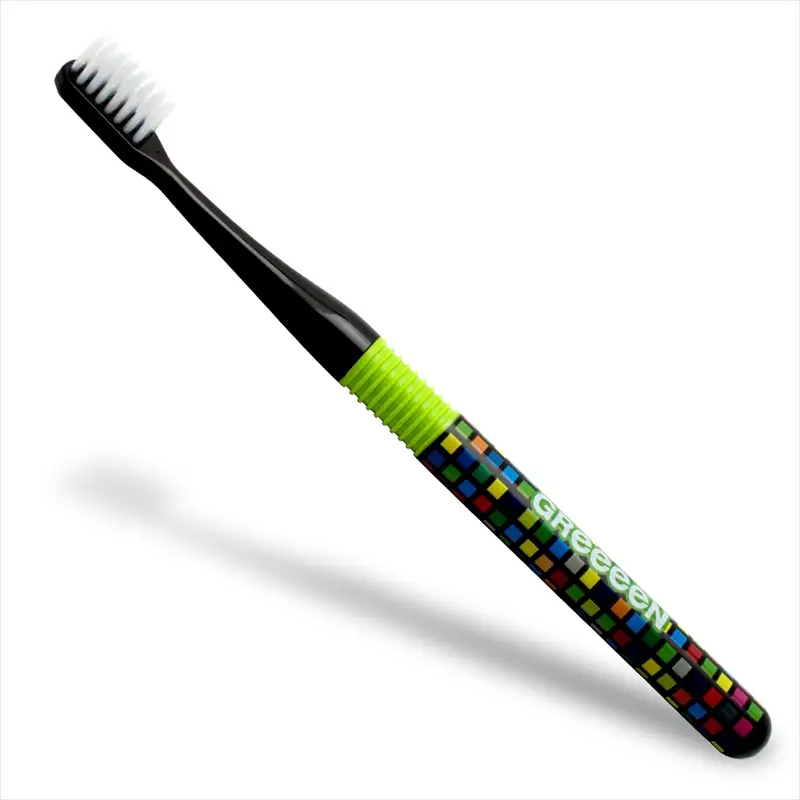 【日本製】歯ブラシ GReeeeＮ ハブラシ 黒（ヒデ）6本