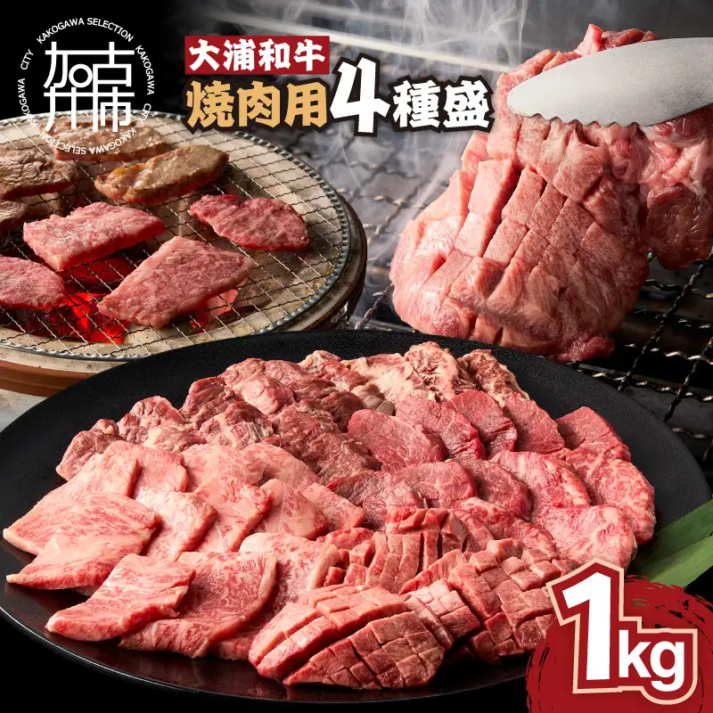 大浦和牛焼肉セット(1kg)《 牛肉 牛 国産 焼肉 セット おすすめ ロース 美味しい 牛タン ハラミ ヘレ フィレ ヒレ ヒレ肉 食べ比べ バーベキュー 》【2405A00206】