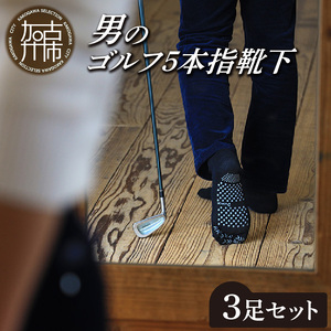 男のゴルフ5本指靴下3足セット《 スポーツソックス ゴルフ 靴下 メンズ スポーツ 5本指 五本指 ソックス 父の日 送料無料 くつした おすすめ セット ギフト 日用品 プレゼント》【2401T02002】