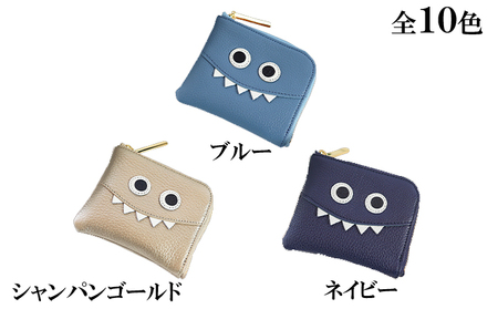 思わず誰かに見せたくなるモンスターL字ミニ財布/コンパクト ファッション小物 キャラクター  ブラック