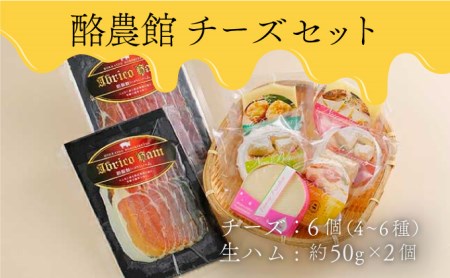 酪農館　チーズセット　チーズ 6個 生ハム 100g nr-0196