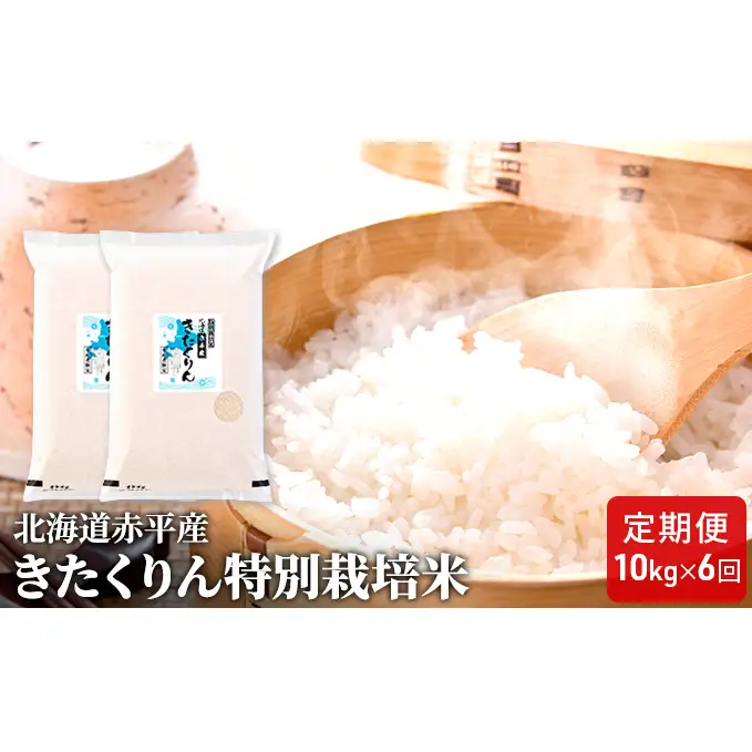 北海道赤平産 きたくりん 10kg (5kg×2袋) 特別栽培米 【6回お届け】 精米 米 北海道 定期便 お米 