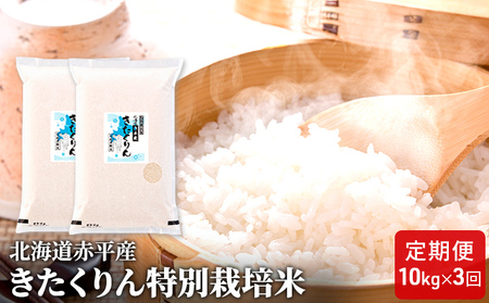 北海道赤平産 きたくりん 10kg (5kg×2袋) 特別栽培米 【3回お届け】 精米 米 北海道 定期便 お米 