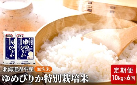 無洗米 北海道赤平産 ゆめぴりか 10kg (5kg×2袋) 特別栽培米 【6回お届け】 米 北海道 定期便 