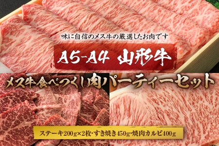 A5-A4 山形牛メス牛食べつくし 肉パーティーセット F2Y-1755