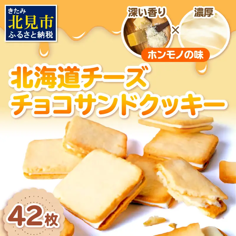 北海道 チーズチョコサンドクッキー 42枚 ( クッキー チーズ スイーツ お菓子 チョコサンド )【101-0014】