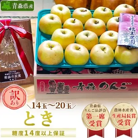 「とき」約5kg・糖度14度以上保証・訳あり家庭用りんご 青森市長賞受賞_果物・フルーツ りんご  リンゴ 林檎_【配送不可地域：離島・沖縄県】【1106867】