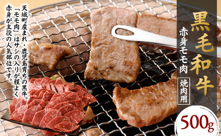 鹿児島黒毛和牛 赤身 モモ肉 焼肉用 500g 国産 牛肉 もも肉