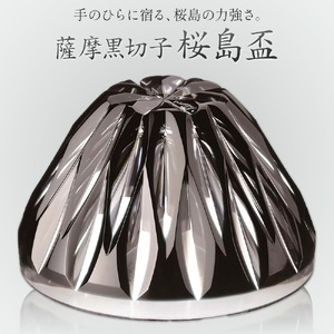薩摩黒切子 桜島盃 グラス ガラス 最大径78mm×高さ43mm 容量80ml 薩摩びーどろ工芸株式会社《90日以内に出荷予定(土日祝除く)》鹿児島県 さつま町 送料無料 伝統工芸品 切子 コップ 食器
