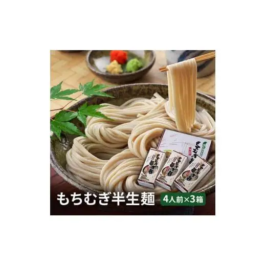【五つ星ひょうご選定商品】 もちむぎ半生麺 4人前×3箱セット もちむぎ麵 もち麦使用