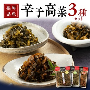 福岡県産辛子高菜3種セット_辛子高菜 3種 セット 160g×3 小辛 中辛 激辛 唐辛子 高菜 おにぎり 漬物 高菜漬け 漬物語り お弁当 ラーメン チャーハン パスタ ごはんのお供 福岡県産 九州 食品 福岡県 久留米市 お取り寄せ お取り寄せグルメ 送料無料 〔Ca207〕