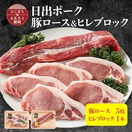 【日出ポーク】豚ロース100g×5枚+ヒレブロック1本_肉  豚肉 _【配送不可地域：離島】【1098109】