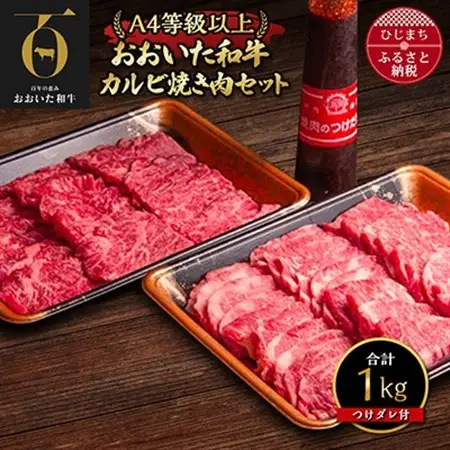 おおいた和牛カルビ焼肉セット【500g×2(合計1kg)】つけダレ付き_牛肉  肉  和牛  おおいた和牛  国産牛  お肉  焼肉  カルビ_【配送不可地域：離島】【1127081】