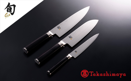 【59E0520】〈貝印〉旬Shun Classic 3本セットE（三徳包丁 175mm＆シェフズナイフ 200mm＆ユーティリティナイフ 150mm）