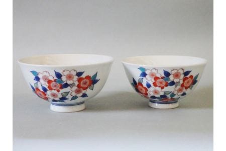 【伊万里焼】色鍋島夫婦茶碗【市川冬山窯】 037-H654