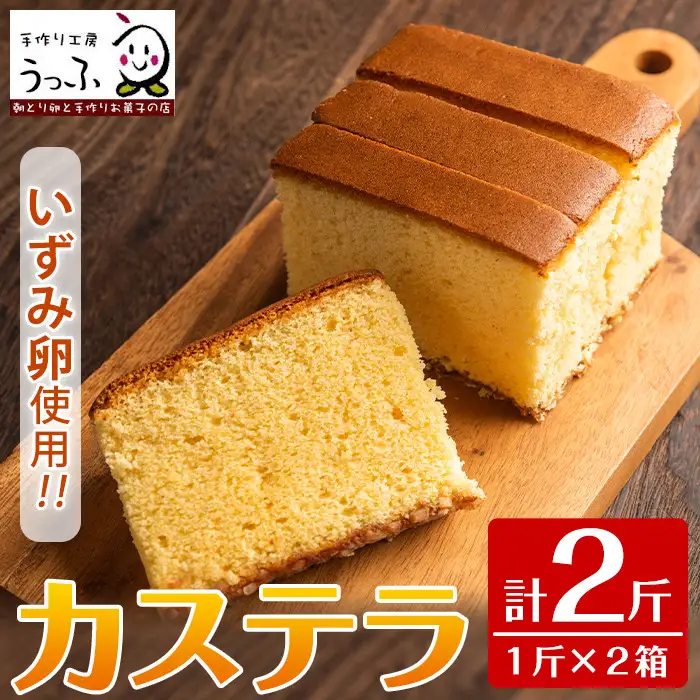 i462 いずみ卵カステラ(計2斤)甘みの強い新鮮ないずみ卵をたっぷり使い上品な味に仕上げました♪  カステラ お菓子 菓子 国産 卵 いずみ卵 素材の味 ギフト お土産【浦本養鶏】