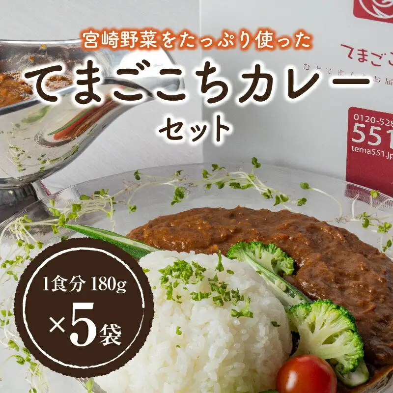 てまごこちカレー(180g×5袋)セット ご当地カレー カレー セット レトルトカレー レトルト パック 180g 5袋 独自レシピ スパイス 鶏もも肉 鶏肉 もも 常温