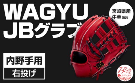 宮崎県産牛革使用 WAGYU JB 硬式用 グラブ 内野手用 JB-006(パワーオレンジ/右投げ用)