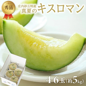 SB0907　庄内砂丘特産 「秀品 真夏のキスロマン」　約5kg(青肉4～6玉入)