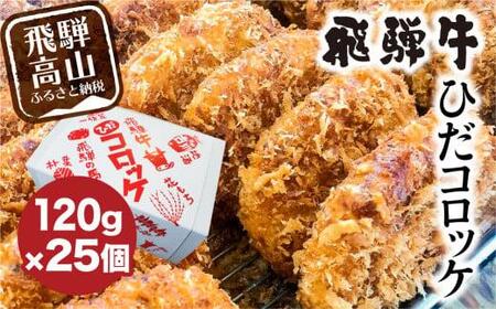 ひだコロッケ 手作り 飛騨牛コロッケ 120g×25個 レンジ  揚げ調理済 冷凍食品 洋風総菜 飛騨高山 FU005