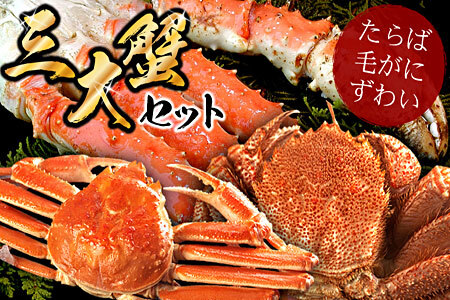 北海三大カニセット(たらばがに足、毛ガニ、ずわい) D-56009