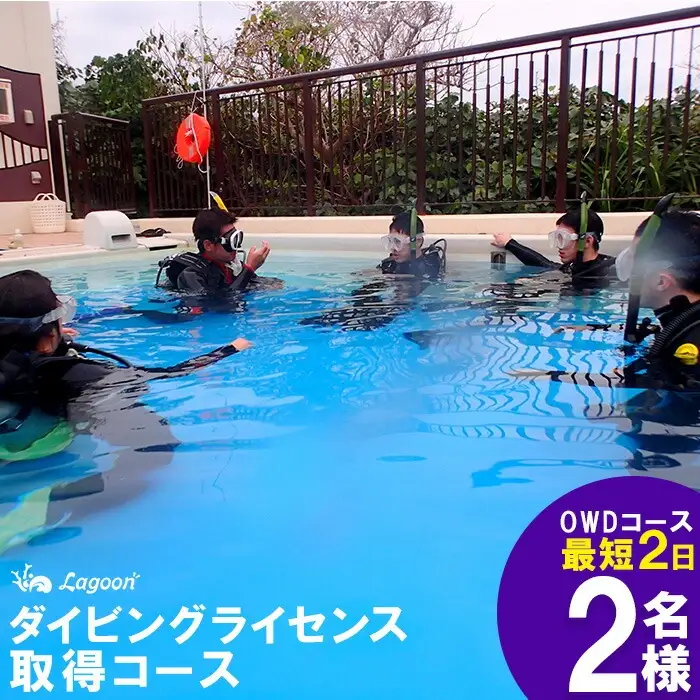 チケット PADIダイビング講習 ｜ 入門OWDコース（2日間eラーニング）2名【恩納村ラグーン】
