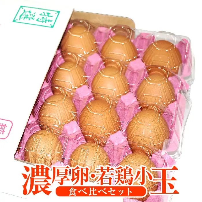 【山田養鶏】濃厚卵・若鶏小玉　食べ比べセット [No.187]
