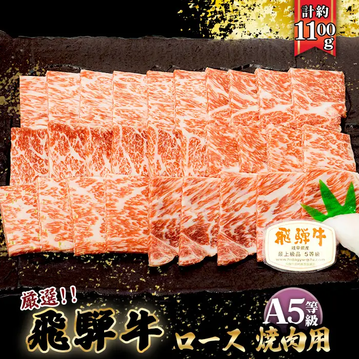 店主こだわり雌牛 飛騨牛A5等級　ロース　焼き肉用　約1.1kg [No.085]