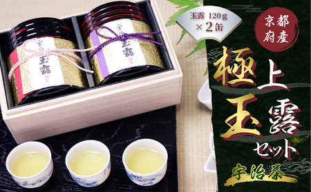 京都宇治極上玉露セット(計240g/120g×2缶)特産品 宇治茶 銘茶 お茶 緑茶 玉露 京都 【uj-AT003】【宇治茶商倶楽部】