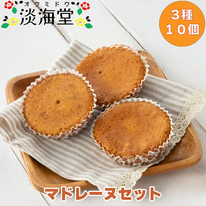 【H-492】淡海堂 マドレーヌセット ３種１０個入り［高島屋選定品］