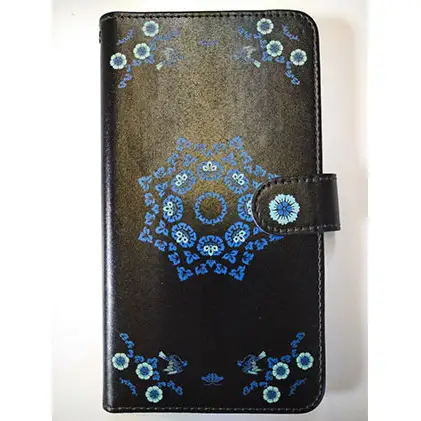 抗ウィルス！天平文様手帳型スマートフォンケース　Dデザイン　Lサイズ 小物 