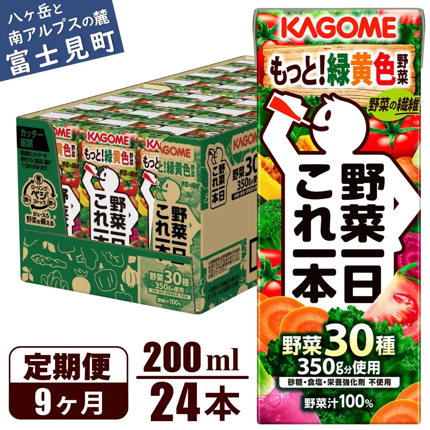 【 定期便9ヶ月連続お届け 】 カゴメ野菜一日これ一本 200ml×24 飲料 野菜ジュース 紙パック