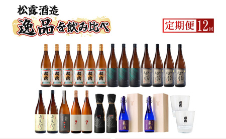 【定期便・全12回】松露酒造 10銘柄を楽しむ年間定期便 12回コース 計22本 串間市の逸品を飲み比べ_K013-T005
