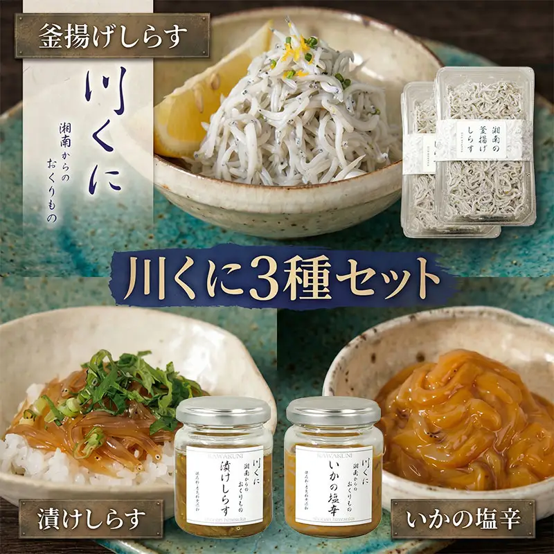 生しらす 漬け 釜揚げしらす 塩辛 3種セット