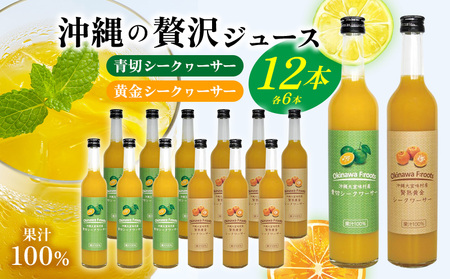 沖縄の贅沢ジュース 12本 ＜青切シークヮサー・黄金シークヮサー 各6本＞ KS1010 