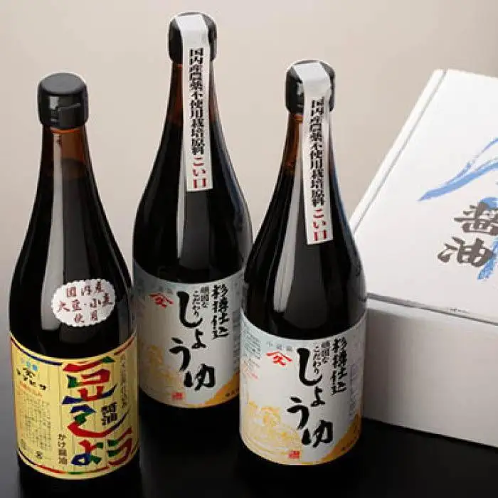 【創業90年 杉樽仕込】杉樽しょうゆ 720ml×2本・豆しょう 720ml×1本 ( 計3本セット )｜醤油 調味料 小豆島 新鮮 美味しい 人気