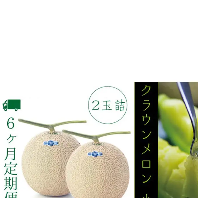 【6ヶ月定期便】クラウンメロン（白級級）小玉　２玉入 果物類 メロン青肉 