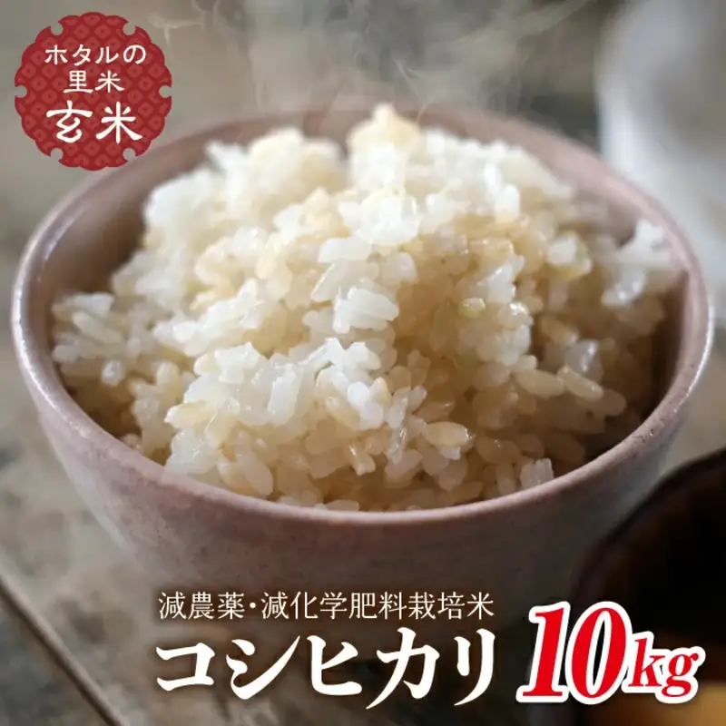 令和8年産 新米【ホタルの里米】環境に配慮し農薬を減らした栽培米 コシヒカリ玄米10kg 米 お米 おこめ ご飯 ごはん 福島県 西会津町  F4D-2303